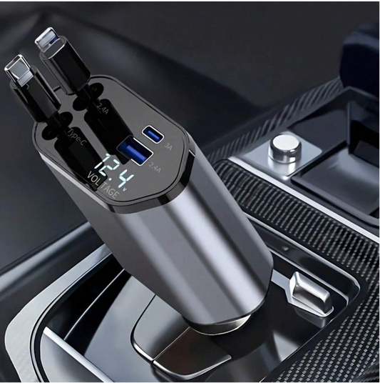 Retractable 4-In-1 Fast Car Charger