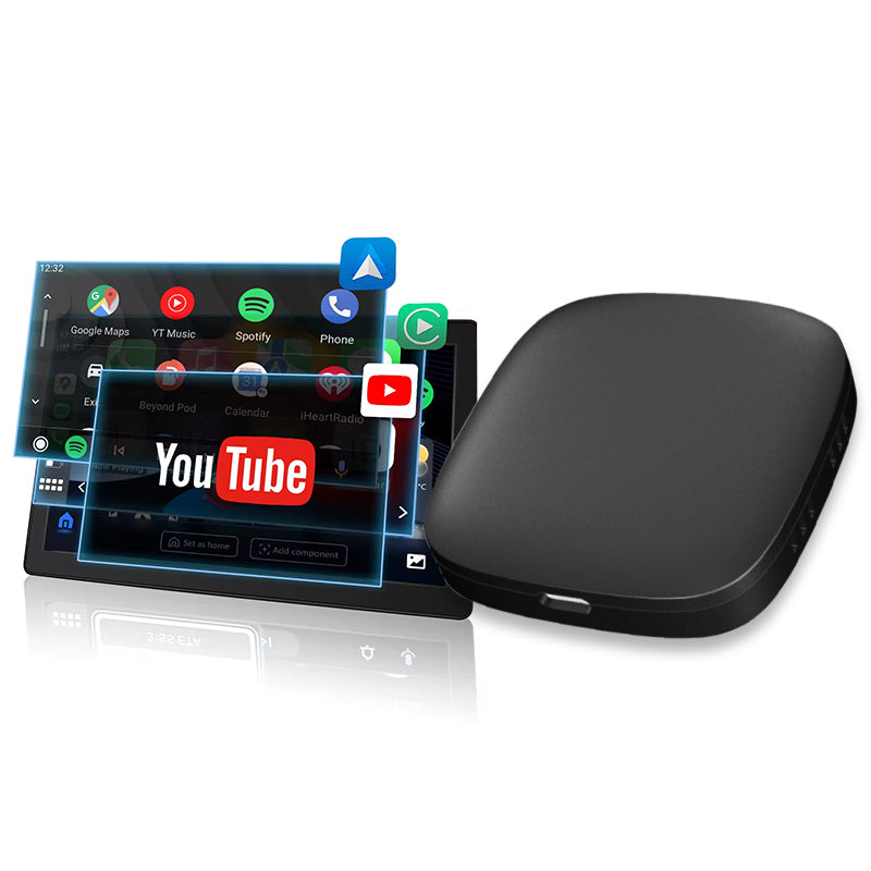 Wireless Apple CarPlay & Android Auto AI Box 2GB RAM +32GB (Netflix, YouTube Video & Disney+)