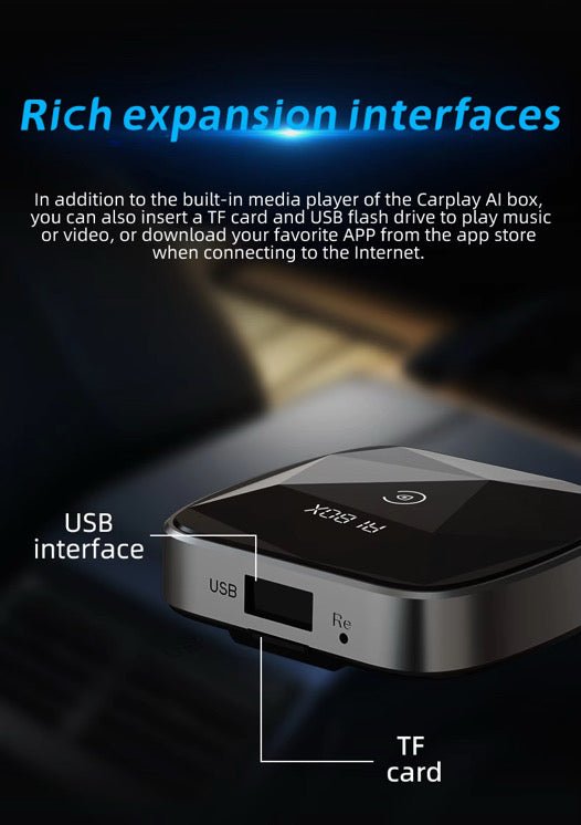 Wireless Apple CarPlay & Android Auto AI Box 2GB RAM +32GB (Netflix, YouTube Video & Disney+)